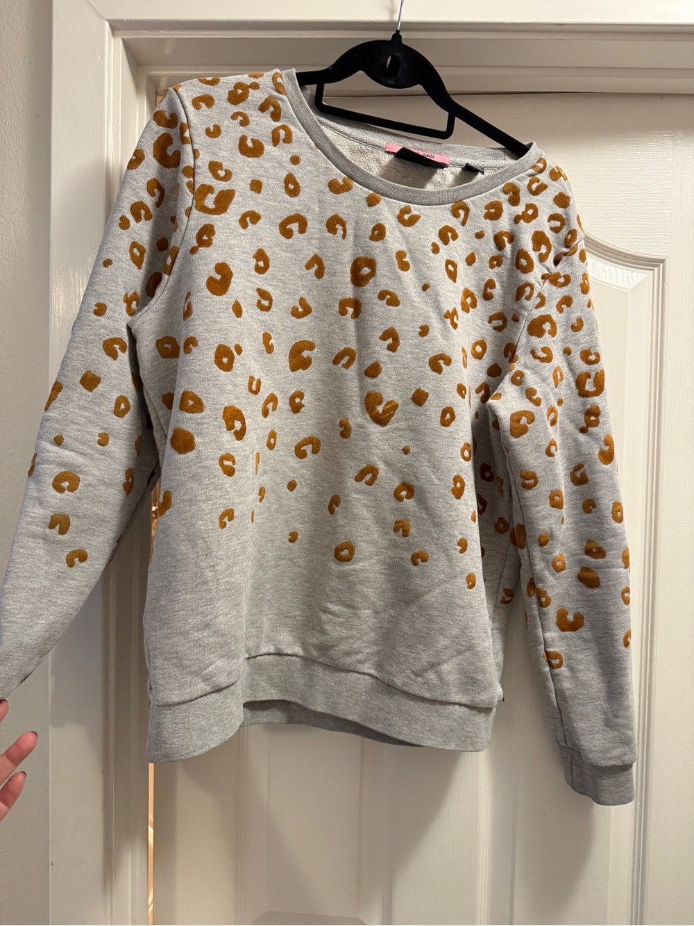 Scotch & Soda Leopard Print Cozy Sweatshirt - Gray with Mustard Spots